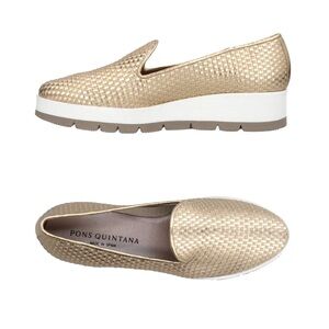 Pons Quintana Women's Gold Woven Slip-On Loafers
